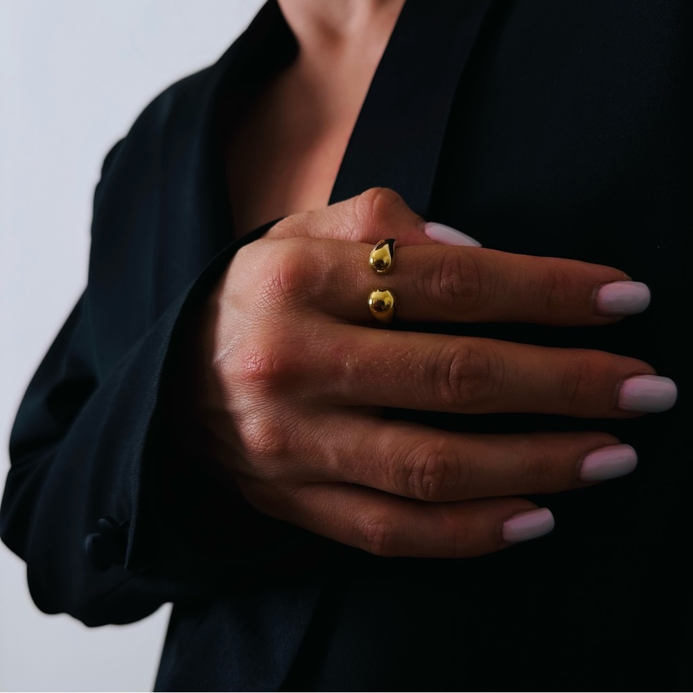 New Geometric Open Ring Fashion Golden Metal Finger Minimalist Statement - Picture 2 of 10